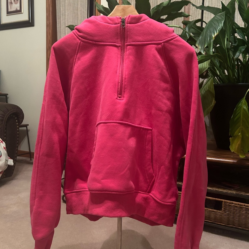 Pink Quarter-Zip Hoodie